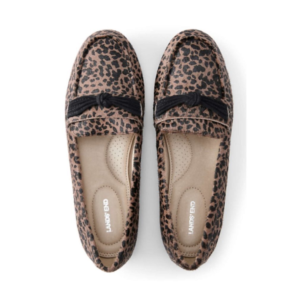 Land's End Women's Suede Leather Slip on Loafer 6